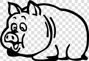 Domestic Pig Cartoon Mcdull   Pig Silhouette  HD Png Download