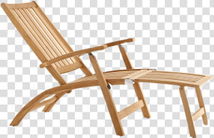 Wooden Deckchair With Foot Rest   Chaises Longues Png  Transparent Png