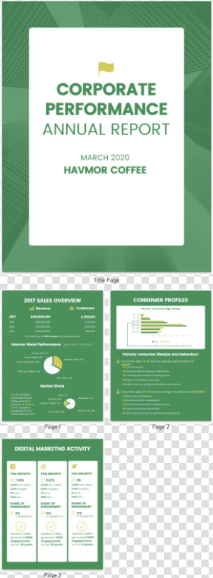 Green Modern Corporate Annual Report Template   Flyer  HD Png Download