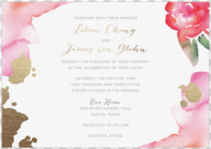 Watercolor Invitation Chloe   Wedding Invitation  HD Png Download