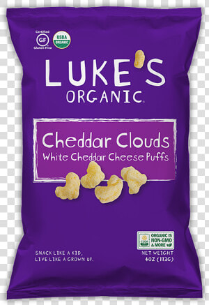 Clouds Cheddar Clouds   Cheese Puffs Purple Bag  HD Png Download