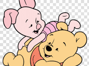 Cuddling Clipart Pooh Piglet   Baby Winnie The Pooh Clipart  HD Png Download