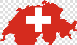 Outline Of Switzerland Mashed Up With Swiss Flag Design   Switzerland Map With Flag  HD Png Download