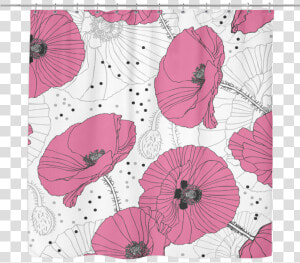 Delicate Pink Poppy Shower Curtain   Poppy  HD Png Download