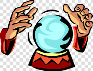 Vector Illustration Of Crystal Ball Gazing With Fortune  HD Png Download