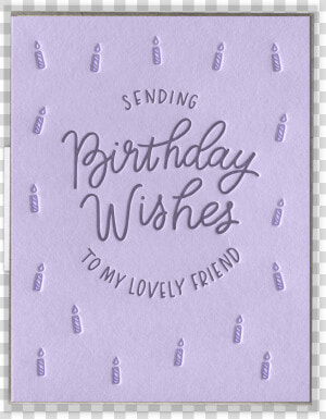 Lovely Birthday Wishes Letterpress Greeting Card   Construction Paper  HD Png Download