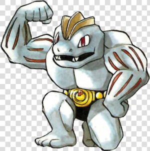 Pokemon Base Set Uncommon   Machoke Official Art  HD Png Download