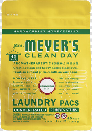 Mrs Meyers Honeysuckle Laundry Packs   Meyers Clean Day Laundry Pacs  HD Png Download