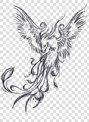 Tattoo Phoenix Sleeve Legendary Drawing Creature Clipart   Phoenix Rising Tattoo Designs  HD Png Download