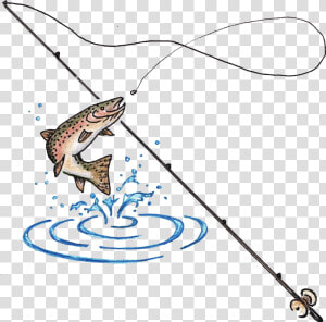 Fishing Pole Clipart Fishing Tool   Fishing Rod And Fish  HD Png Download