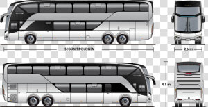 Busstar Dd S Layout   Marcopolo 1800 Dd Blueprint  HD Png Download