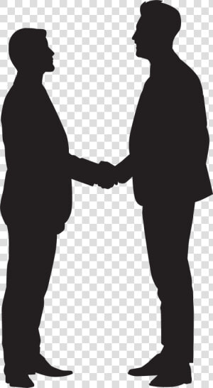 Silhouette Handshake Clip Art   Men Shaking Hands Clipart  HD Png Download