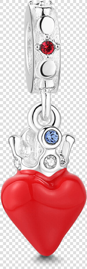 Coração Vermelho Berloque Prata Swarovski Cristal   Locket  HD Png Download