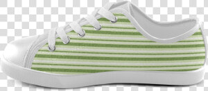 Dark And Light Green Stripes Two Face Canvas Kid S   Walking Shoe  HD Png Download