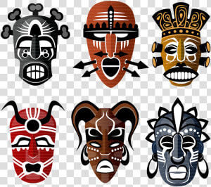 Tribal Masks  African  Culture  Set  Mask  Ethnic   Princess And The Frog Voodoo Masks  HD Png Download