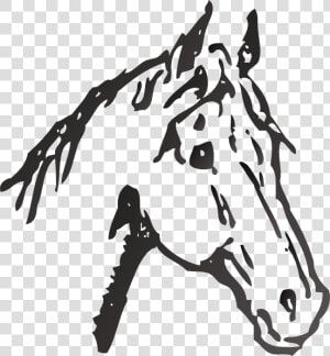 Horse Black And White Head   Black And White Horse Head Design  HD Png Download