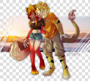 Liger Kisses   Cartoon  HD Png Download