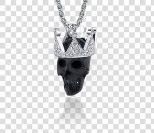 Black Ivory Skull  amp  Diamond Crown Pendant   Pendant  HD Png Download