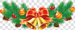 Christmas Bell Ribbon Png Image   High Resolution Christmas Clip Art  Transparent Png