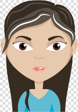 Hairstyle black Hair chin   Female Cartoon Face Clipart  HD Png Download