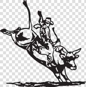 Bull Riding Decal Professional Bull Riders Sticker   Bull Riding Pictures Black And White  HD Png Download