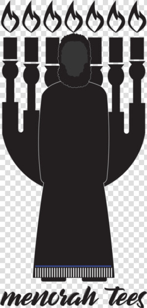 A Menorah Behind The Silhouette Of A Man   Poster  HD Png Download