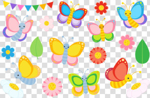 Colourful Butterfly Clipart And Vectors By La Boutique   Clip Art Colourful Butterfly  HD Png Download