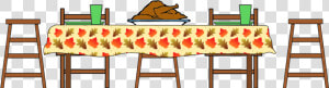 Turkey Dinner Clipart Picture Free   Free Clip Art Thanksgiving Table  HD Png Download