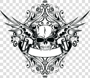 Wall Decal Sticker Skull   Transparent Skull Tattoo Png  Png Download