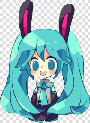  hastunemiku  miku  bunny  chibi  vocaloid  01  freetoedit   Vocaloid Chibi  HD Png Download