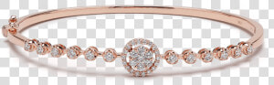 18ct Rose Gold And Diamond Bangle Bracelet  HD Png Download