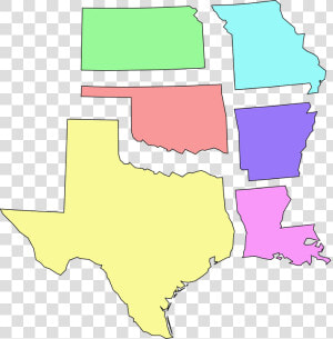 Usa  States  South Central  Map  Texas  Oklahoma   Trinity River On A Texas Map  HD Png Download