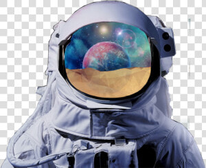  space  astronomy  astro  astronaut  planet  desert   Astronaut Helmet Reflection Drawing  HD Png Download