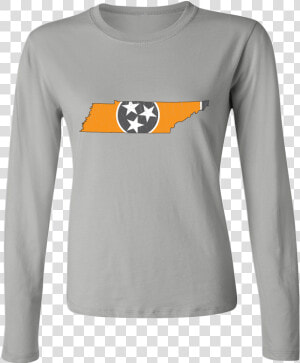 Tennessee Flag State Outline Orange Womens Long Sleeve   Light Blue Ugly Christmas Sweater  HD Png Download