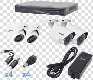 Kit De 2 Camaras Bala De Vigilancia 2 Domos Eyeball   Kit Epcom 4 Camaras 720p  HD Png Download