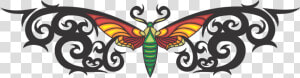 Tribal Butterfly Tattoo Colored Decal   Hummingbird Clearwing  HD Png Download