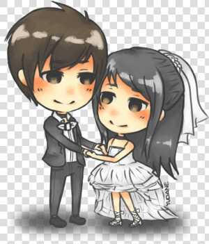 Anime Chibi Wedding Couple   Png Download   Anime Chibi Couple Png  Transparent Png