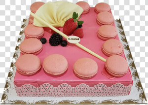 Strawberry Macaron Cake  HD Png Download