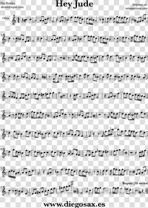 Tubescore Hey Jude By The Beatles Sheet Music For Oboe   Hey Jude Violin Sheet Music  HD Png Download