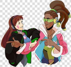 Transparent Lucio Png   Overwatch Dva X Lucio  Png Download