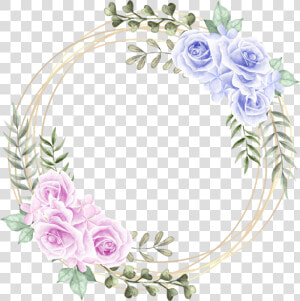  rose  circle  wreath  geometric  glitter  floral  watercolor   Garden Roses  HD Png Download