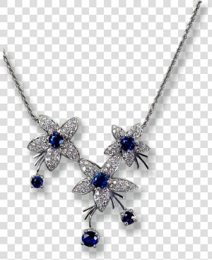 Jasmin Sapphire And Diamond Necklace   Pendant  HD Png Download