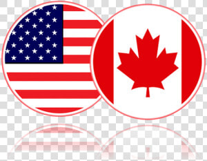 Us And Canada Flag Buttons   Usa And Canada Flag Icon  HD Png Download