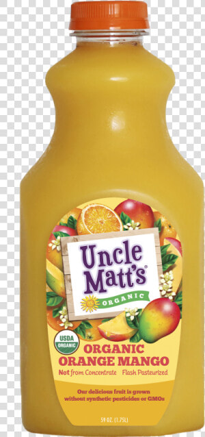 Organic Orange Mango Juice   Uncle Matt  39 s Organic Pulp Free Orange Juice  HD Png Download