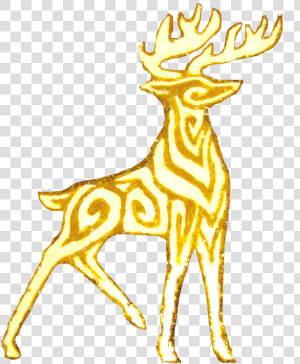 Golden Stag   Reindeer  HD Png Download