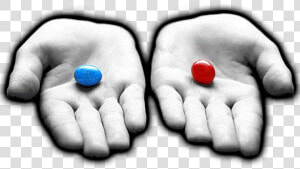 2 Pills Red And Blue  HD Png Download