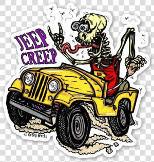 Jeep Creep Skeleton Sticker   Rat Fink  HD Png Download