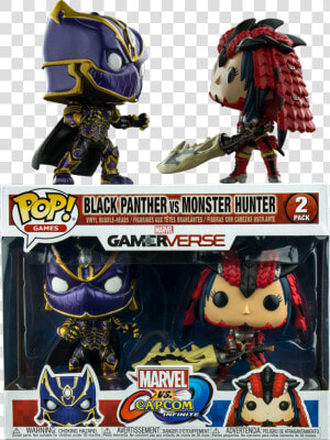 Black Panther Vs Monster Hunter Funko Pop Vinyl Figure   Funko Pop Marvel Vs Capcom  HD Png Download