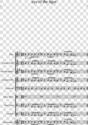 Eye Of The Tiger Band Sheet Music   Png Download   Eye Of The Tiger Band Sheet Music  Transparent Png