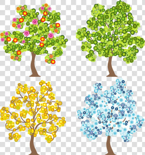 Transparent Tree Clipart Png   Four Trees Clipart  Png Download